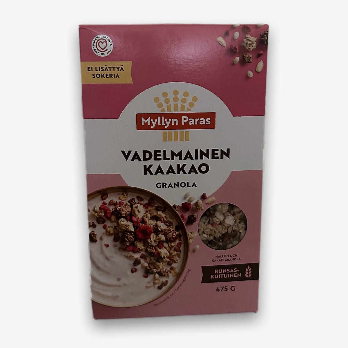 Myllyn Paras Vadelmainen Kaakao granola 475g